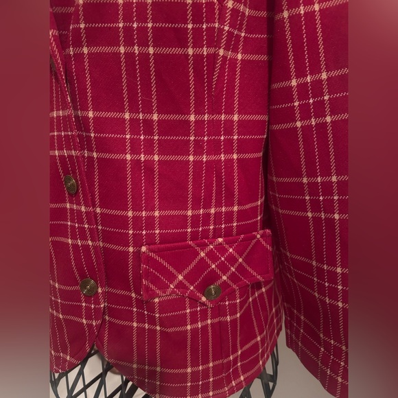 VTG 70s Blazer Woman’s Size 14 Red Plaid Jacket - Picture 11 of 15